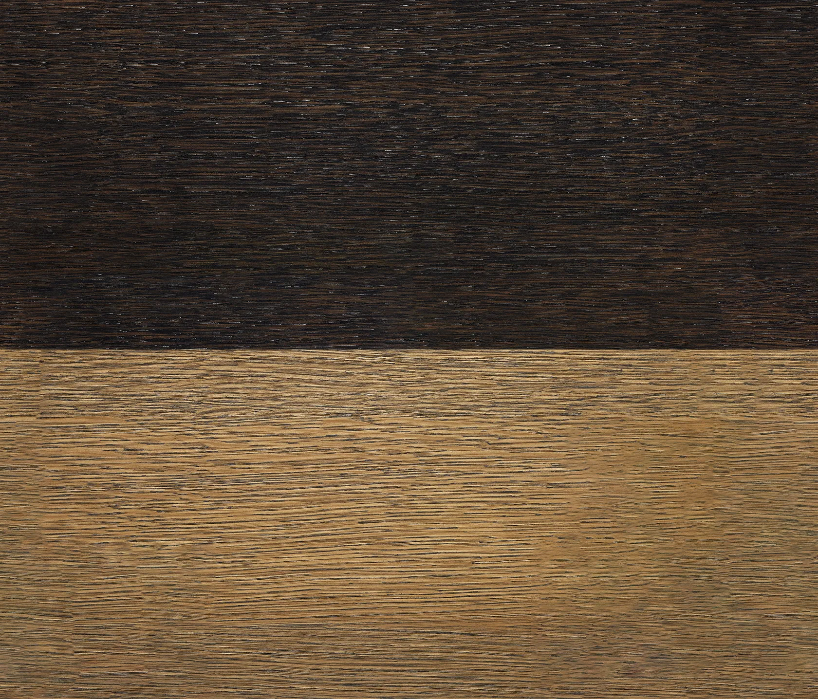 Detailaufnahme der Materialien der Einlegeböden für GERA Q: Oben Eiche dunkel und Eiche schilfbraun.