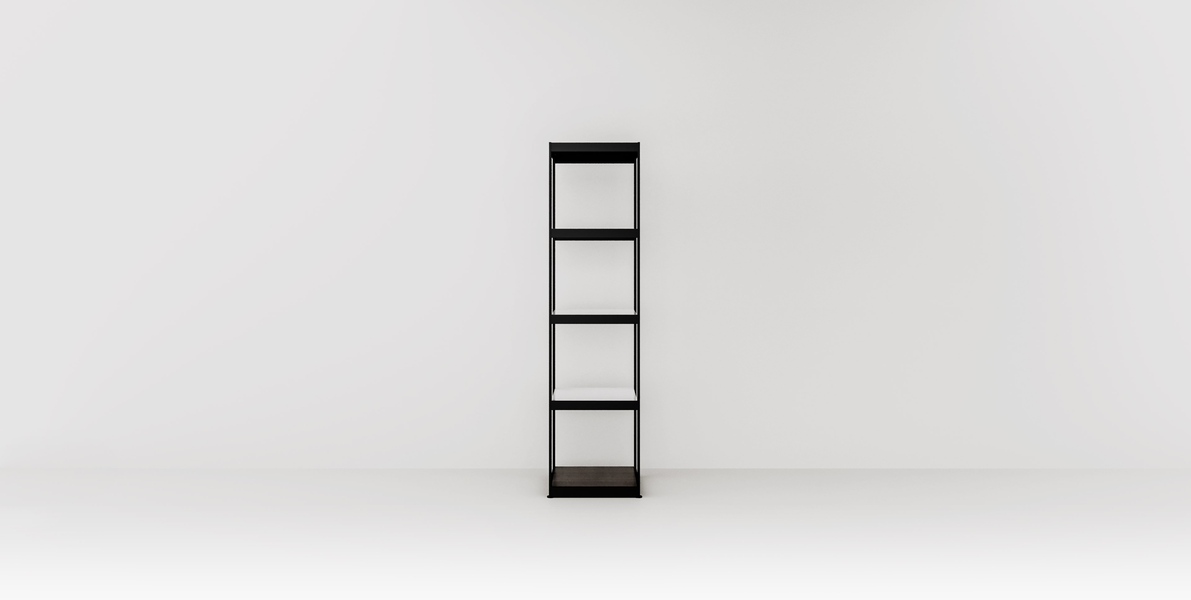 Lichtregal GERA Q in einem minimalistischen hellen Raum.